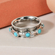 Arizona Sleeping Beauty Turquoise Ring in Sterling Silver 1.02 Ct, Silver Wt. 6.46 Gms