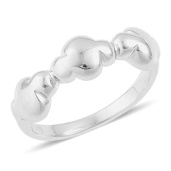 LucyQ Cloud Ring in Rhodium Plated Sterling Sterling Silver 4.35 Gms.