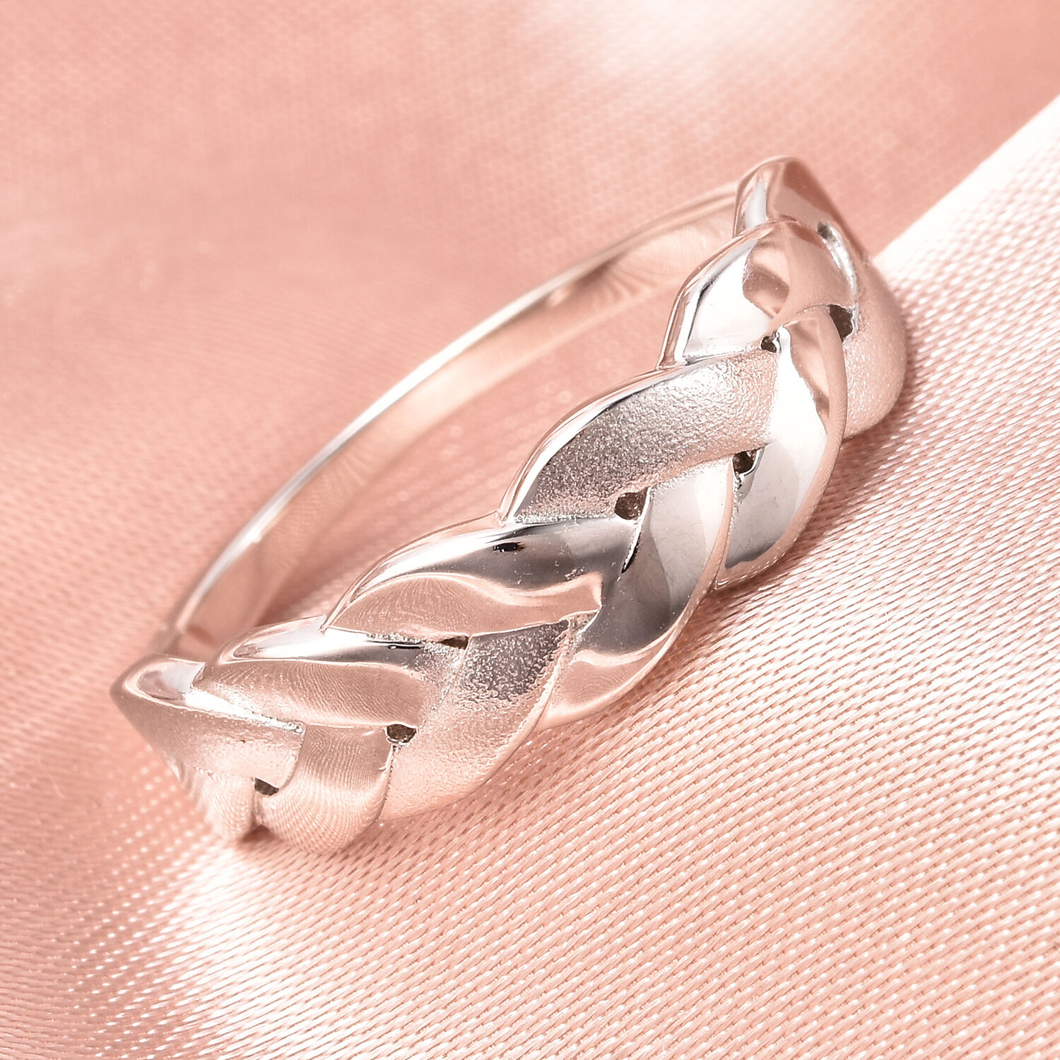 RACHEL GALLEY Sandblast Collection - Rhodium Overlay Sterling Silver Braid Design Ring