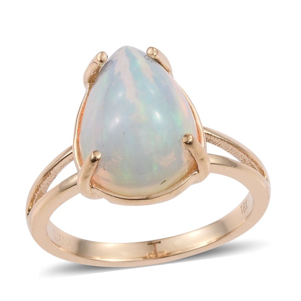ILIANA 18K Y Gold AAA Ethiopian Welo Opal (Pear) Solitaire Ring 5.750 Ct.