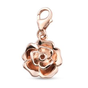 Rose Gold Overlay Sterling Silver Floral Charm