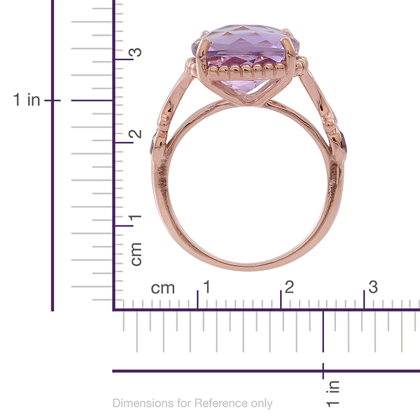 Rose De France Amethyst (Cush 6.25 Ct), Rhodolite Garnet Ring in Rose Gold Overlay Sterling Silver 6.500 Ct.