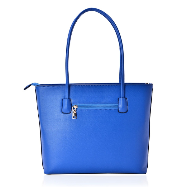 3D Floral Pattern Blue Colour Tote Bag (Size 38x28x8 Cm)