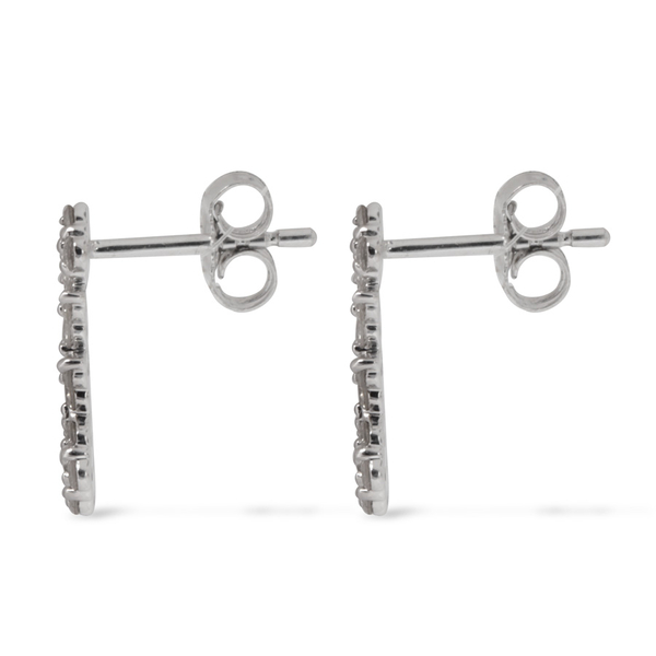 9K W Gold SGL Certified Diamond (Rnd) (I3 / G-H) Earrings (with Push Back) 0.500 Ct.