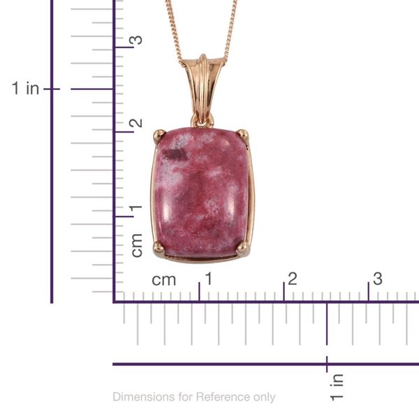 Norwegian Thulite (Cush) Pendant With Chain in 14K Gold Overlay Sterling Silver 16.000 Ct.