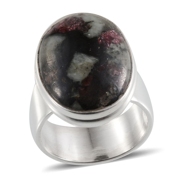 Eudialyte (Ovl) Solitaire Ring in Sterling Silver 12.800 Ct.