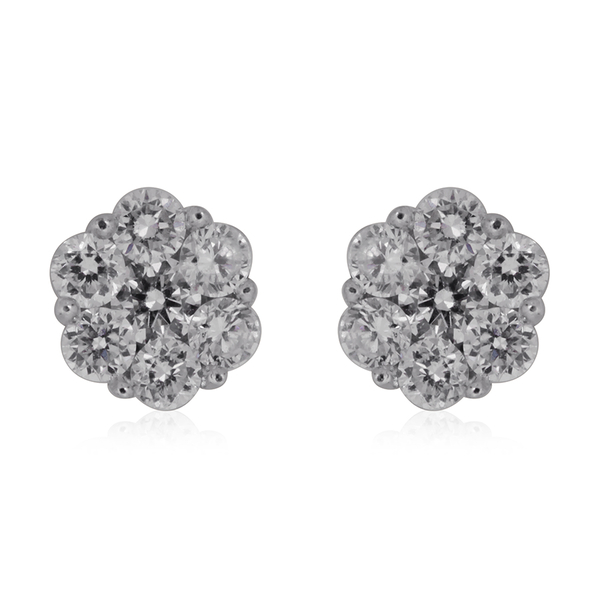ILIANA 18K White Gold IGI Certified Diamond (Rnd) (SI/G-H) Floral Stud Earrings 0.500 Ct.