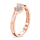 Diamond Twin Star Stacker Ring in Rose Gold Overlay Sterling Silver 0.080 Ct