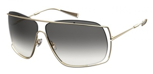 MAX MARA Unisex Gold Metal Shield Sunglasses with Grey Lenses