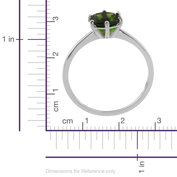 Chrome Diopside (Rnd) Solitaire Ring in Platinum Overlay Sterling Silver 1.250 Ct.