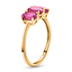 African Ruby (FF) Trilogy Ring in 14K Gold Overlay Sterling Silver 1.84 Ct.