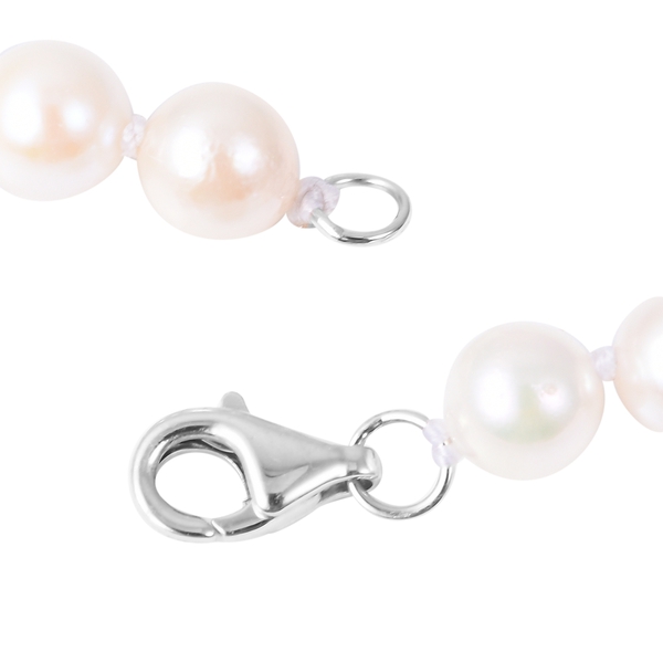 ILIANA 18K W Gold Very High Lustre Japanese Akoya Pearl (Round) Necklace (Size 20) 84.200 Ct.