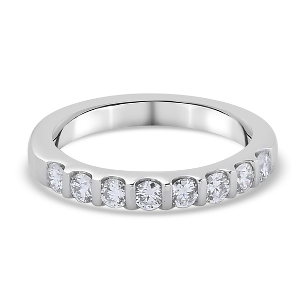 RHAPSODY 950 Platinum IGI Certified Natural Diamond (VS-E-F) Band Ring 0.50 Ct.