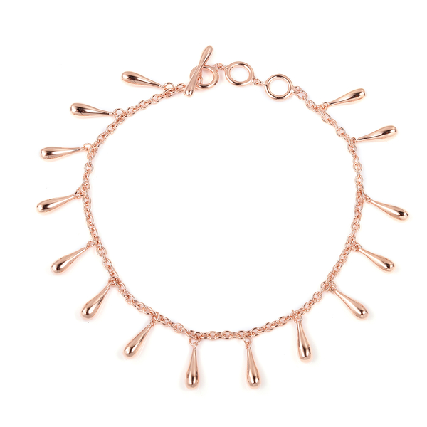 LucyQ Multi Drip Bracelet in Rose Gold Plated Silver 10.89 Grams 7, 7.5 and 8 Inch