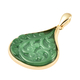 Green Jade Pendant in Yellow Gold Overlay Sterling Silver 14.500 Ct.