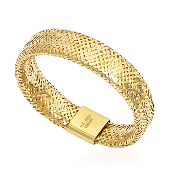 Italian Made - 9K Yellow Gold Stretchable Ring (Size Large) (Size P to U)