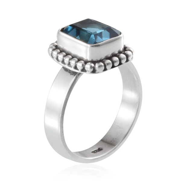 London Blue Topaz (Oct) Solitaire Ring in Sterling Silver 2.780 Ct.