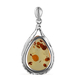 Champange Baltic Amber Pendant in Sterling Silver, Silver Wt. 6.60 Gms