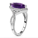Moroccan Amethyst and Natural Cambodian Zircon Ring in Platinum Overlay Sterling Silver 3.15 Ct.