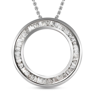 Diamond Circle of Life Pendant with Chain (Size 20) in Platinum Overlay Sterling Silver 0.49 Ct.
