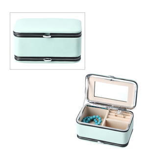Portable Jewellery Box with Manicure Set Organiser  Blue