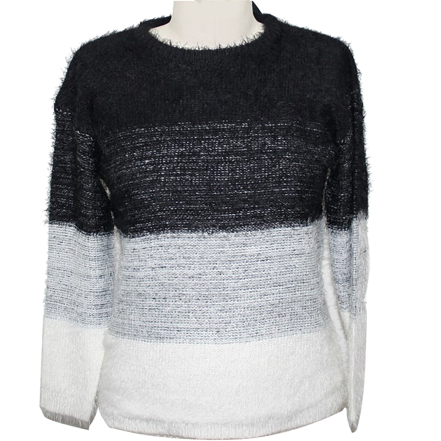 black fluffy jumper