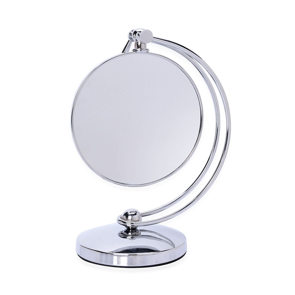 Multi Potsition Double Sided Mirror in Silver Tone-3 x mag.
