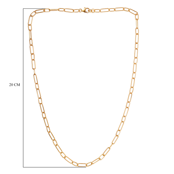 One Time Close Out Deal- 14K Gold Overlay Sterling Silver Paperclip Necklace (Size - 20) With Lobster Clasp