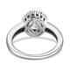Turkizite and Diamond Ring in Platinum Overlay Sterling Silver 1.56 Ct.