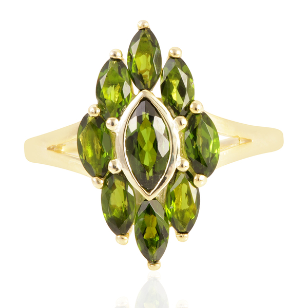 Chrome Diopside (Mrq 0.60 Ct) Ring in 14K Gold Overlay Sterling Silver 2.750 Ct.