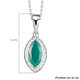 Grandidierite and Diamond Pendant with Chain (Size 18) with Lobster Clasp in Platinum Overlay Sterling Silver 2.00 Ct.