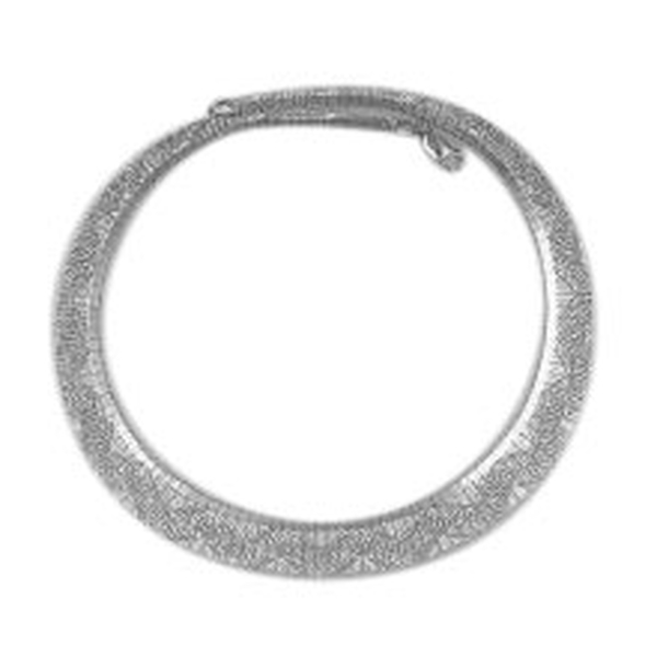 Vicenza Collection Rhodium Plated Sterling Silver Cleopatra Necklace (Size 18), Silver wt 31.33 Gms.