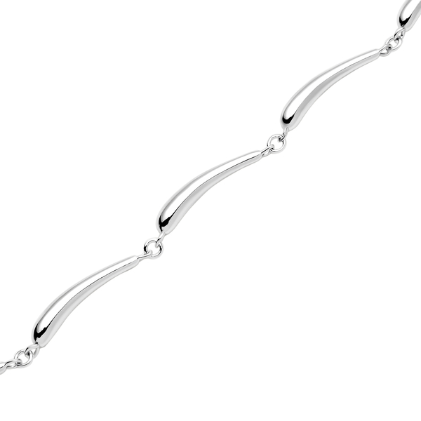 LUCYQ Drip Collection - Rhodium Overlay Sterling Silver Bracelet (Size 8 with Extender) with Lobster Clasp, Silver Wt. 7.30 Gms
