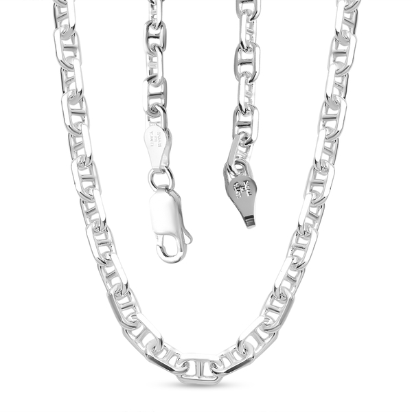 NY Close Out Deal - Sterling Silver Mariner Link Chain (Size - 20) With Lobster Clasp, Silver Wt. 14.40 Gms