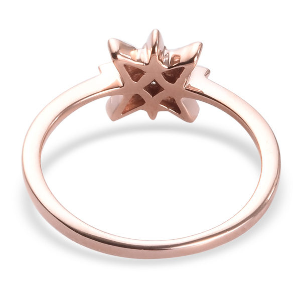 Diamond Starburst Ring in Rose Gold Overlay Sterling Silver
