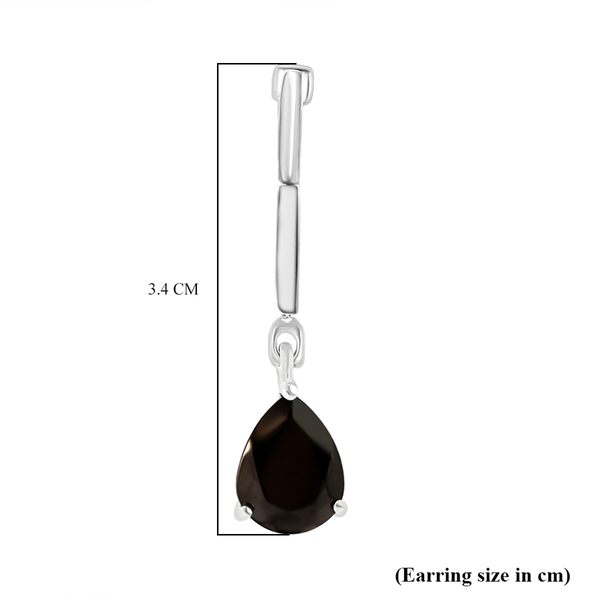 Elite Shungite Dangling Earrings With Push Back in Platinum Overlay Sterling Silver 2.01 Ct.