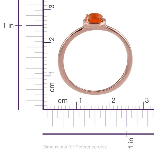 Orange Ethiopian Opal (Rnd) Solitaire Ring in Rose Gold Overlay Sterling Silver 1.000 Ct.