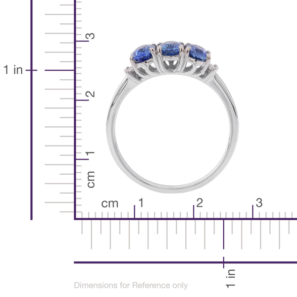 ILIANA 18K W Gold AAAA Ceylon Sapphire (Ovl), Diamond (SI-G-H) Ring 2.500 Ct.