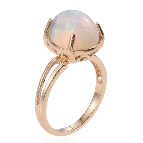 ILIANA 18K Y Gold AAA Ethiopian Welo Opal (Pear) Solitaire Ring 5.750 Ct.