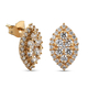 Lustro Stella 14K Gold Overlay Sterling Silver Stud Earrings (with Push Back) Made with Finest CZ 2.76 Ct.
