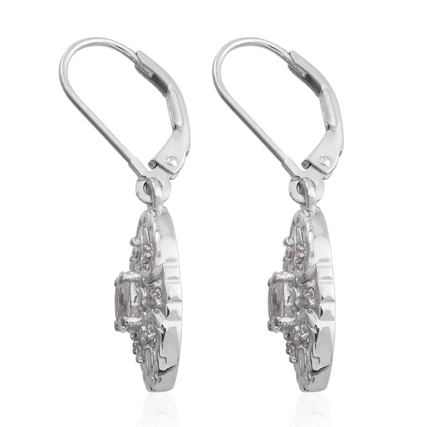 Lustro Stella - Platinum Overlay Sterling Silver (Ovl) Earrings Made with Finest CZ