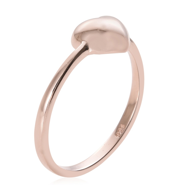 Rose Gold Overlay Sterling Silver Mini Heart Promise Ring