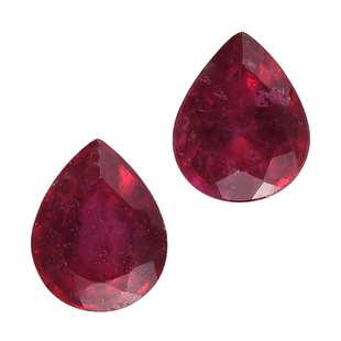 Set of 2 - AA African Ruby (FF) Pear 5x4 mm 0.73 Ct.