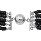 One Time Deal-Boi Ploi Black Spinel (Rnd) Beaded Necklace (Size 17.5) in Sterling Silver, Total Wt 800.00 Cts