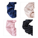 Set of 4 (Thick) - 100% Mulberry Silk Scrunchies in Black, Pink, Navy & Champagne