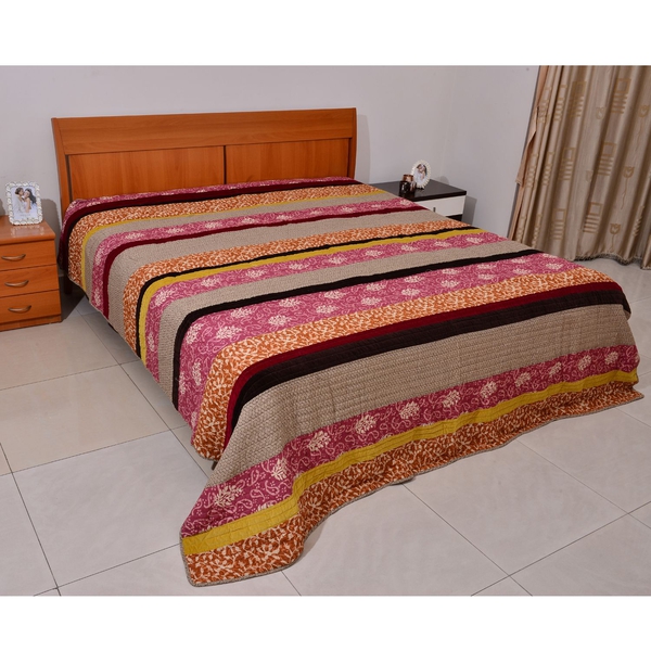 100% Cotton Multi Colour Paisley and Leaves Pattern 4 Season Quilt ...