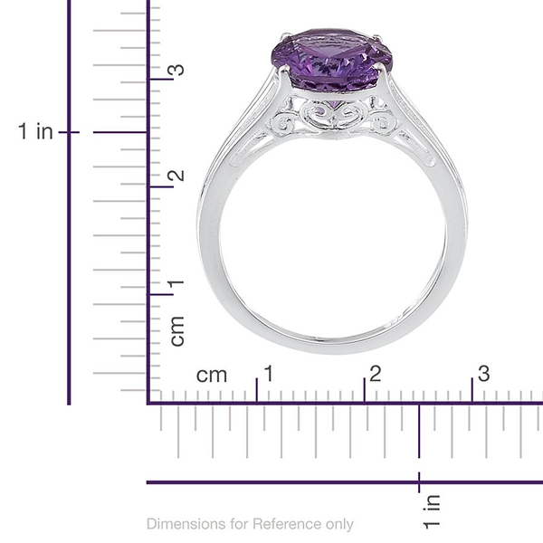 Brazilian Amethyst (Ovl) Solitaire Ring in Sterling Silver 2.500 Ct.