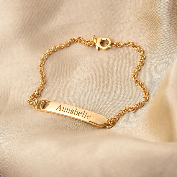 Personalise Engraved Children ID Bracelet Size 6 Inch in Silver