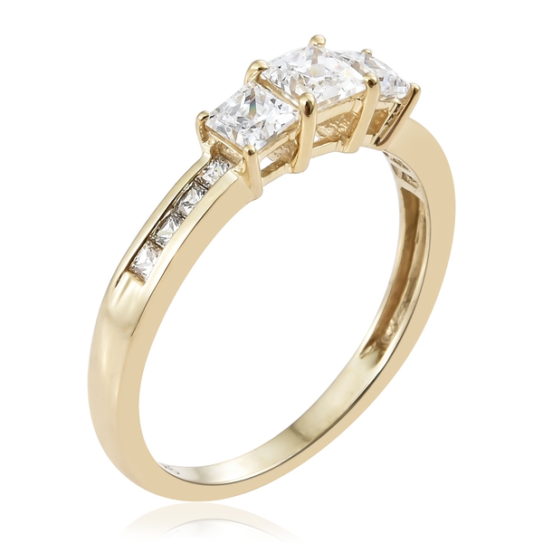 J Francis - Made with Finest CZ Ring in 9K Gold 2.50 gms