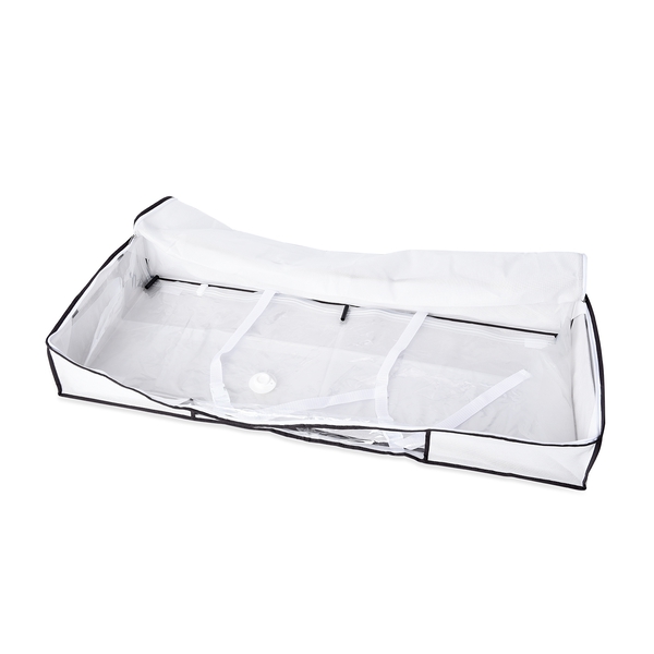 Multi Purpose Waterproof Storage Organizer in White with Black Piping (Size 105x45x15.5 Cm)